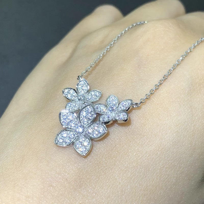 Floral Flower Necklace Elegant Pastoral - XL1201 White Gold Color - electronic accessories