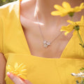 Floral Flower Necklace Elegant Pastoral - XL1201 White Gold Color - electronic accessories