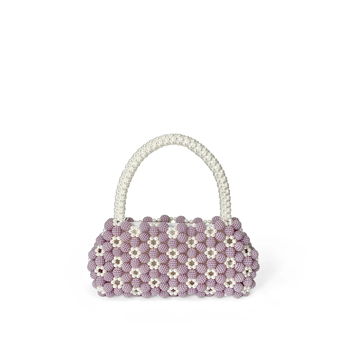 Floral Hand Woven Bag - PURPLE