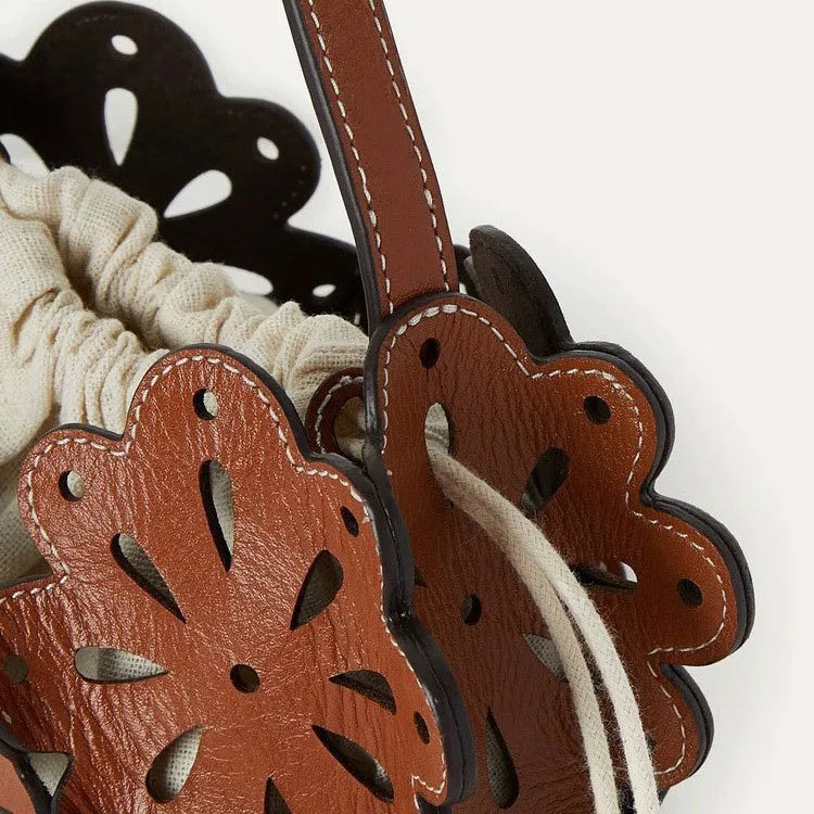 Flower Bag Luxury Handbag High Quality Fashion Women’s Shoulder - Brown