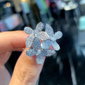 Flower Closed Ring Exquisite Pansy Super Shiny - Q150 White Gold Color / 10 Yards - electronic accessories