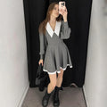 French Doll Collar Splice Mini Dress Women’s