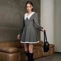 French Doll Collar Splice Mini Dress Women’s