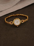 French Retro Gold Small Dial Flower-Shaped Bracelet Women’s Watch