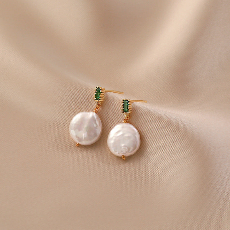 French Retro Natural Fashion Personality Earrings - Emerald - electronic accessories