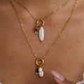 Freshwater Pearl Pendant Necklace Stainless Steel