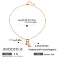 Freshwater Pearl Pendant Necklace Stainless Steel - JDN0303030-10