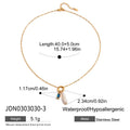 Freshwater Pearl Pendant Necklace Stainless Steel - JDN0303030-3