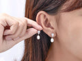 Freshwater Pearl Water Drop Pear-shaped Zircon Earrings - electronic accessories