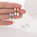 Freshwater Pearl Water Drop Pear-shaped Zircon Earrings - electronic accessories