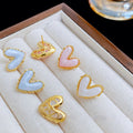 Fruit Color Love Heart Stud Earrings - electronic accessories