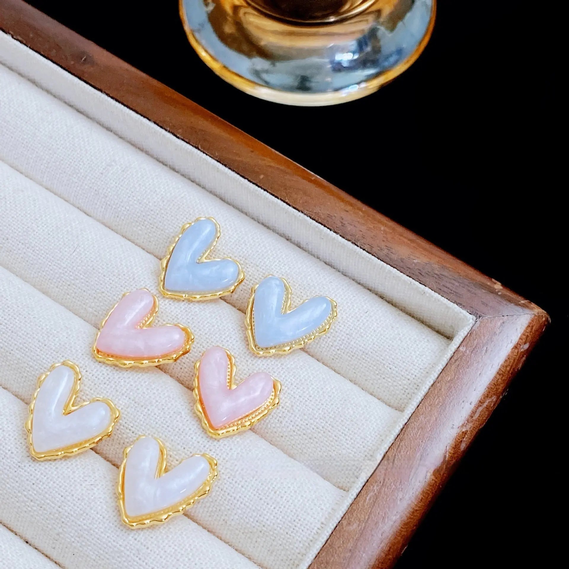 Fruit Color Love Heart Stud Earrings - electronic accessories