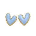 Fruit Color Love Heart Stud Earrings - electronic accessories