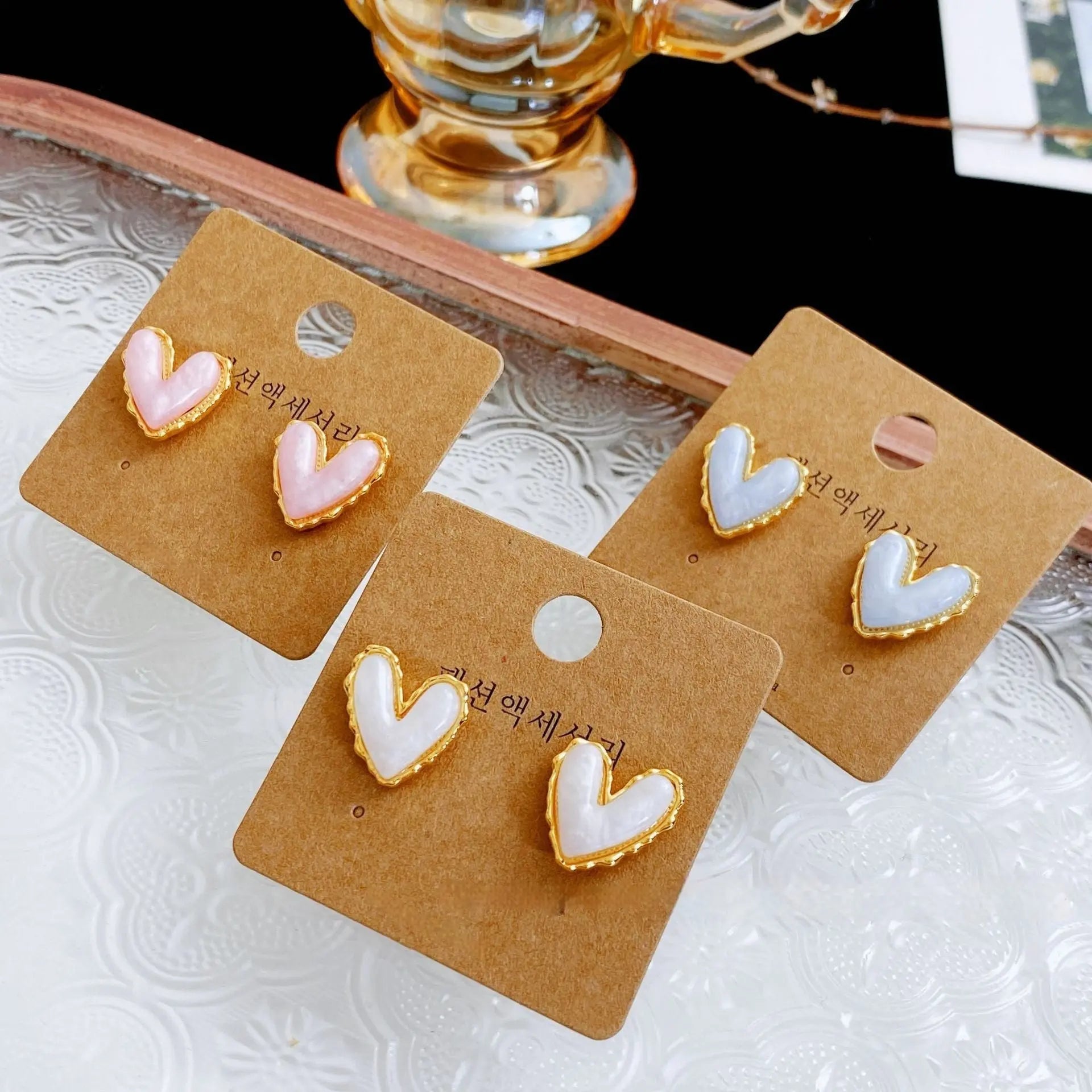 Fruit Color Love Heart Stud Earrings - electronic accessories