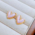 Fruit Color Love Heart Stud Earrings - Pink - electronic accessories