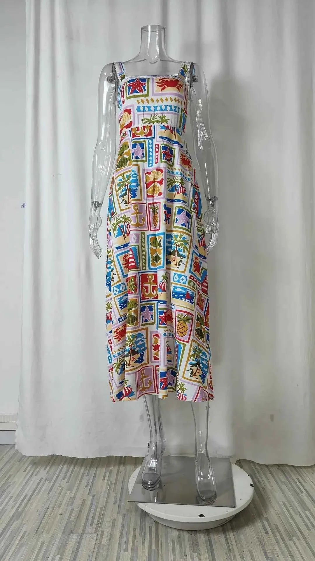 Fruit Plant Print Holiday Women Dress