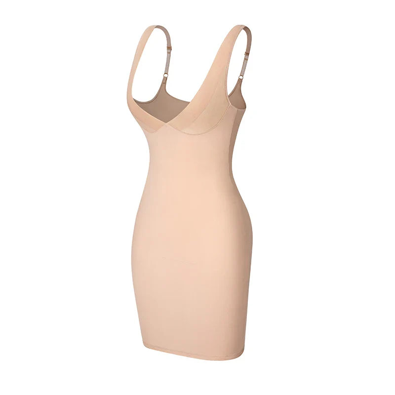 Full Slip Shapewear Dress Bodysuit - Nude / XL / CHINA