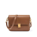 Genuine Leather Women Crossbody Bag - brown