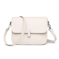 Genuine Leather Women Crossbody Bag - Beige / 21cm 8cm 17cm