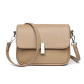 Genuine Leather Women Crossbody Bag - Khaki / 21cm 8cm 17cm