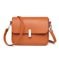 Genuine Leather Women Crossbody Bag - Orange / 21cm 8cm 17cm