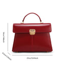 Genuine Leather Women’s Bag - Red / 23.5x17.5x7.5cm