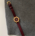 Genuine Leather Women's Red Retro Watch