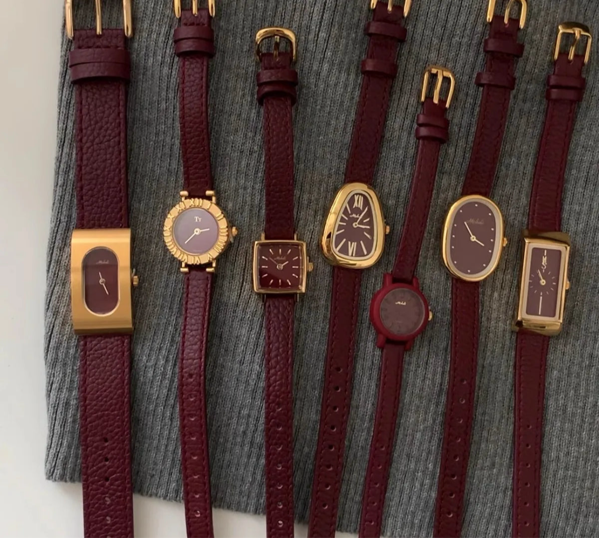 Genuine Leather Women's Red Retro Watch