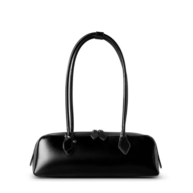 Genuine Leather Women’s Shoulder Bag - Black