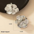 Geometric Cold Wind Electroplated Metal Plant Flower Earrings - Silver - electronic accessories