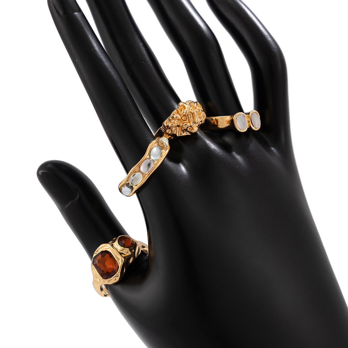 Geometric Diamond Gemstone Ring Suit Women - electronic accessories