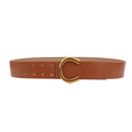 Geometric Horseshoebuckle Belt - brown.