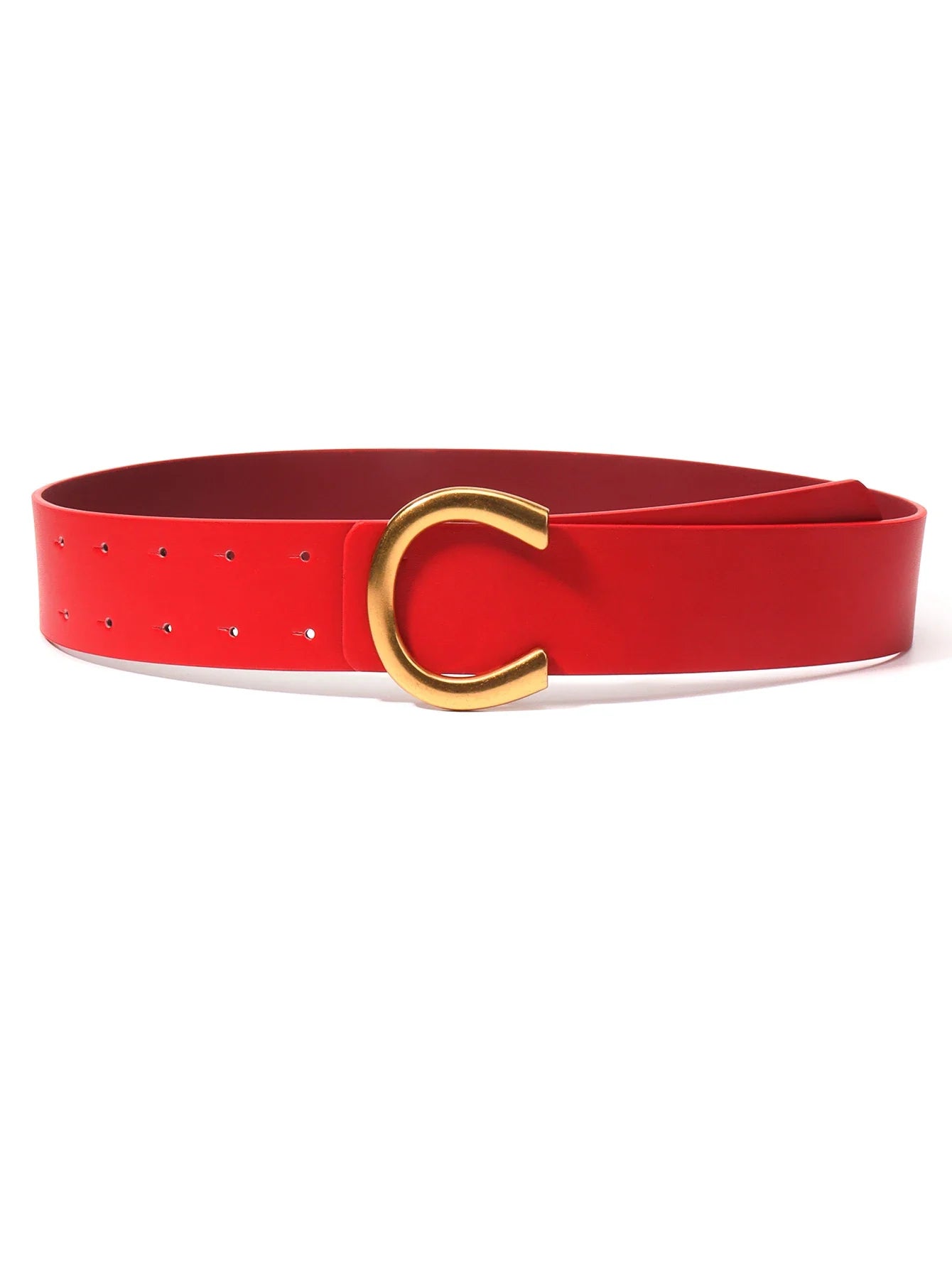 Geometric Horseshoebuckle Belt - red.
