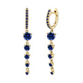 Geometric Personalized Long Earrings Women - Blue Gold - electronic accessories