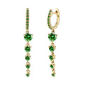 Geometric Personalized Long Earrings Women - Green Gold - electronic accessories