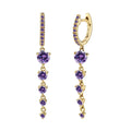 Geometric Personalized Long Earrings Women - Purple Gold - electronic accessories