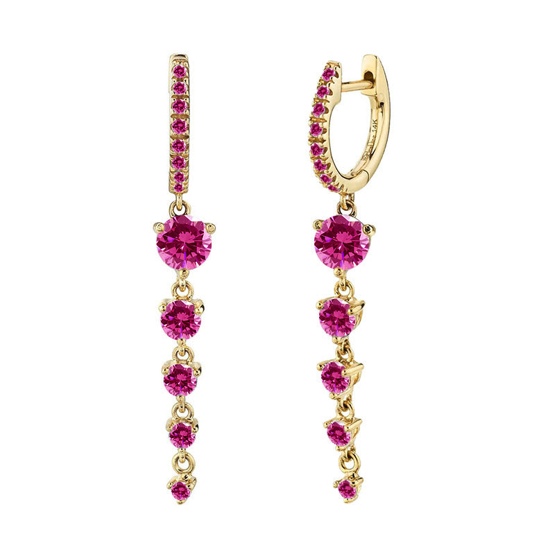 Geometric Personalized Long Earrings Women - Rose red gold - electronic accessories