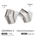 Geometric Waterproof Stainless Steel Square Stud Earrings - JDE2406016-S