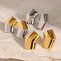 Geometric Waterproof Stainless Steel Square Stud Earrings - JDE2406016-S