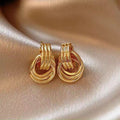 Geometry Earrings Metal Winding Twist Stud - electronic accessories