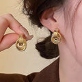 Geometry Earrings Metal Winding Twist Stud - electronic accessories