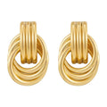 Geometry Earrings Metal Winding Twist Stud - Gold - electronic accessories