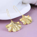 Ginkgo Leaf Alloy Texture Earrings - electronic accessories