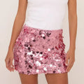 Glitter Shinny Short Skirt Sequin Sparkly Mini Women - C / S