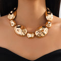 Glossy Pleated Necklace - 01 Gold - electronic accessories