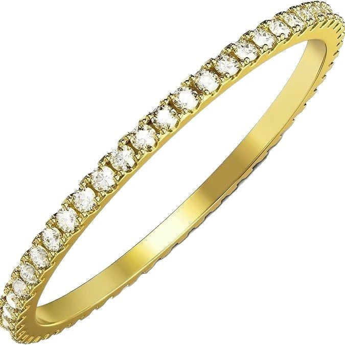 Glossy Trim Rhinestone Ring Titanium Steel - electronic accessories