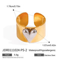 Gold And Silver Color Large Heart Cocktail Ring Ajustable - JDR0111024-PS-2