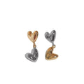 Gold And Silver Stitching Two-tone Love Heart Earrings - electronic accessories