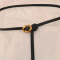 Gold Bronze Metal Buckle PU Leather Knotted Belt