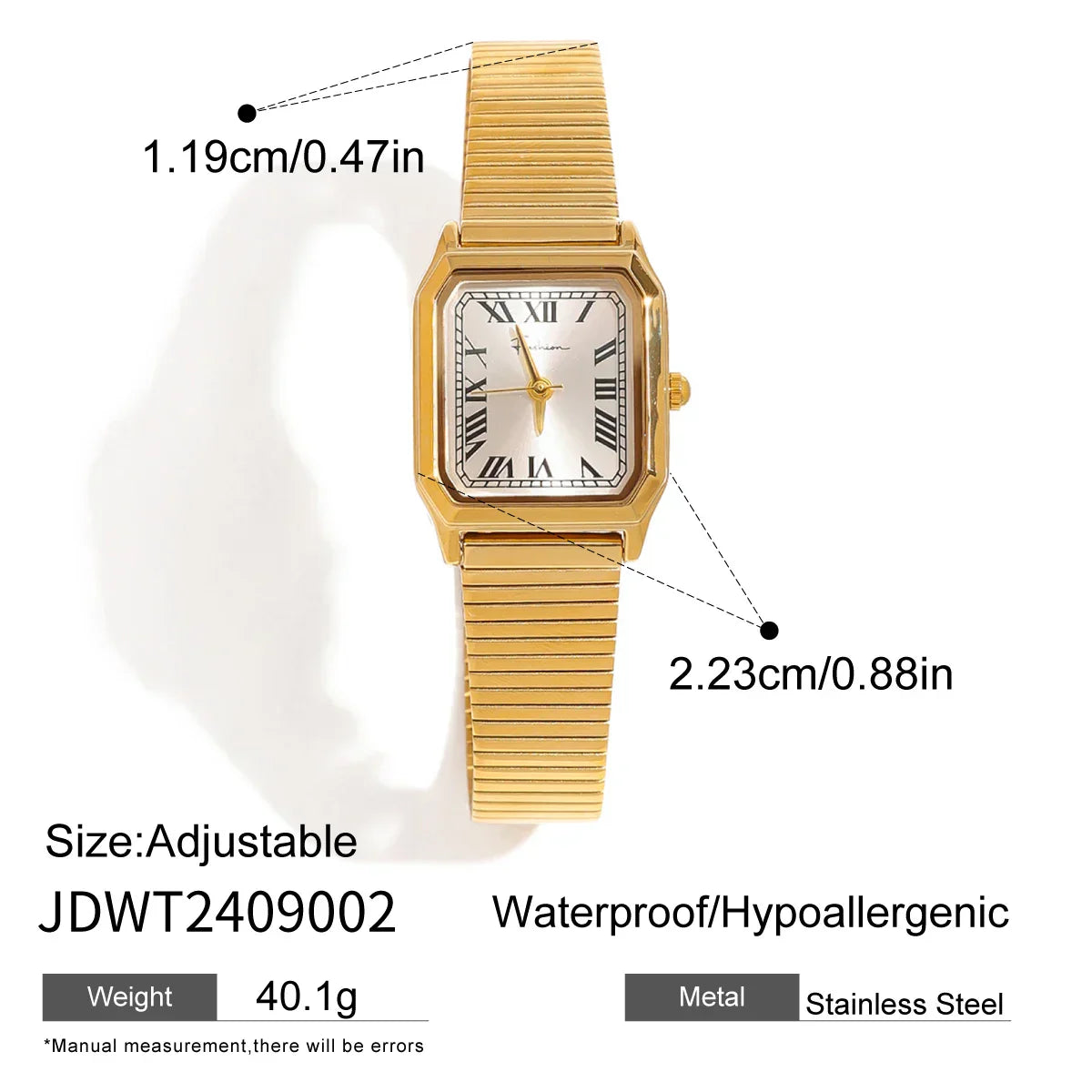 Gold Color Plated Stainless Steel Quartz Mechanism Watch - JDWT2409002